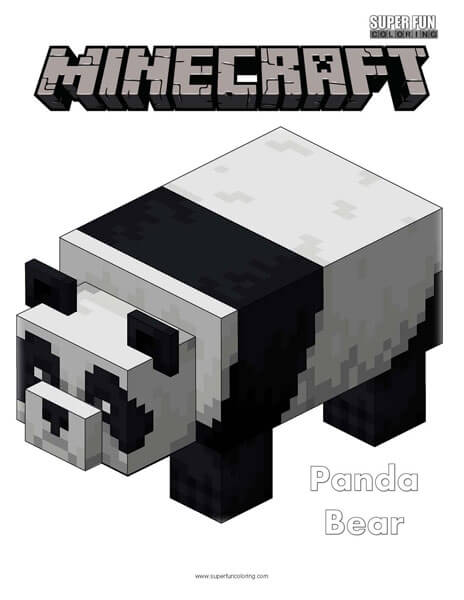 Minecraft Panda Bear Coloring Page