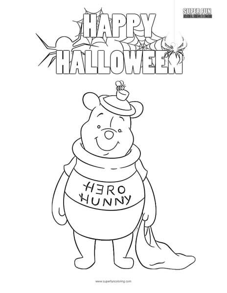 Winnie the Pooh Halloween Coloring Page