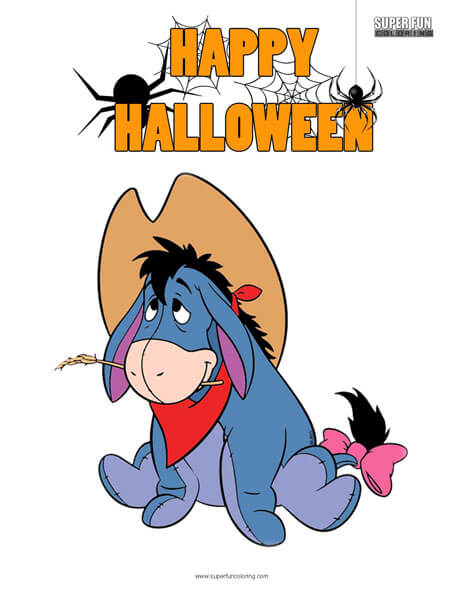 Halloween Eeyore Coloring Page Free