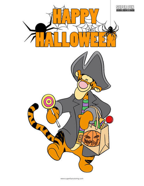 Tigger Halloween Coloring Page