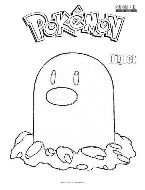 Diglet Free Pokemon Coloring Page