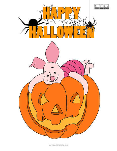 Halloween Piglet Coloring Page Free