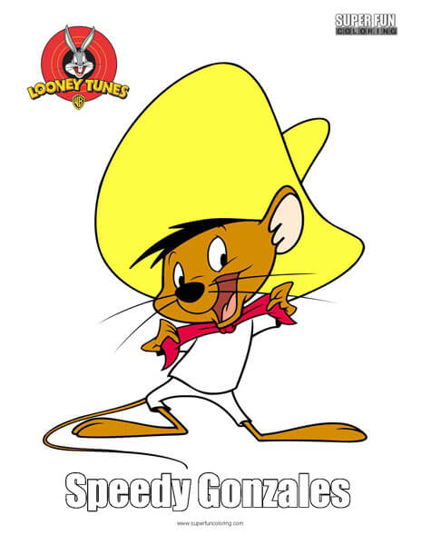 Speedy Gonzales Looney Tunes Free Coloring Page