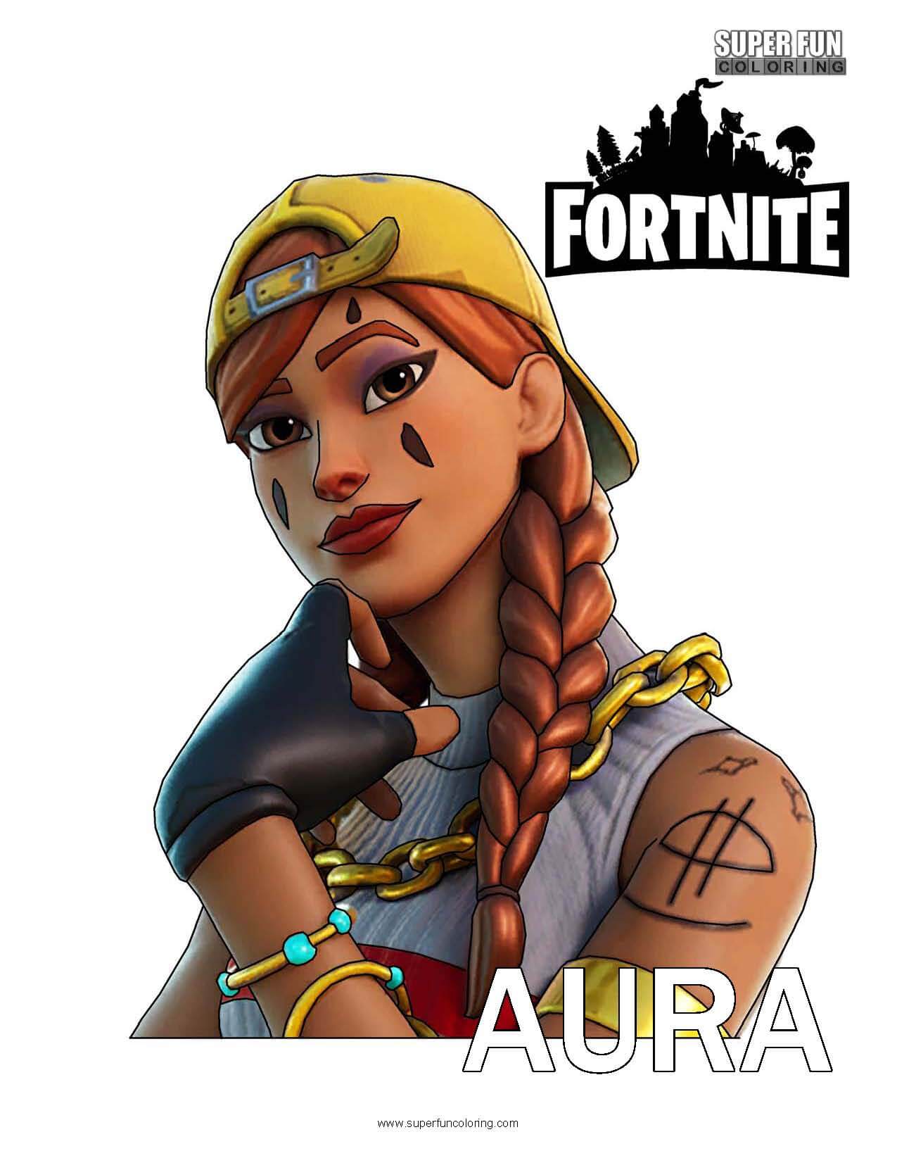 Aura Fortnite Coloring Page