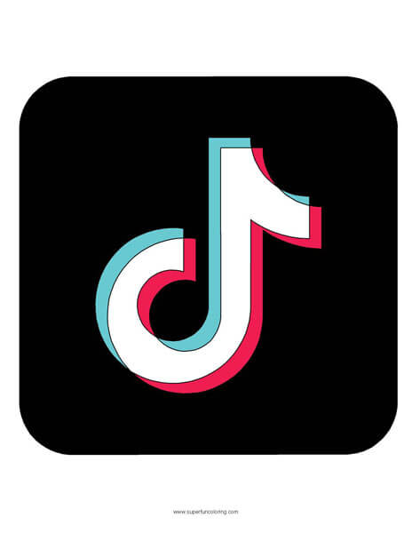 TikTok App Coloring Page Android Iphone