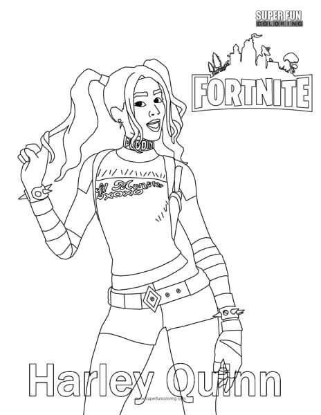Harley Quinn Fortnite Coloring Page