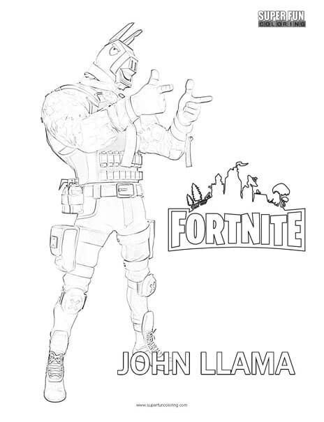 John Llama Fortnite Coloring Page