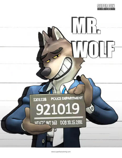Bad Guys Mr. Wolf Coloring