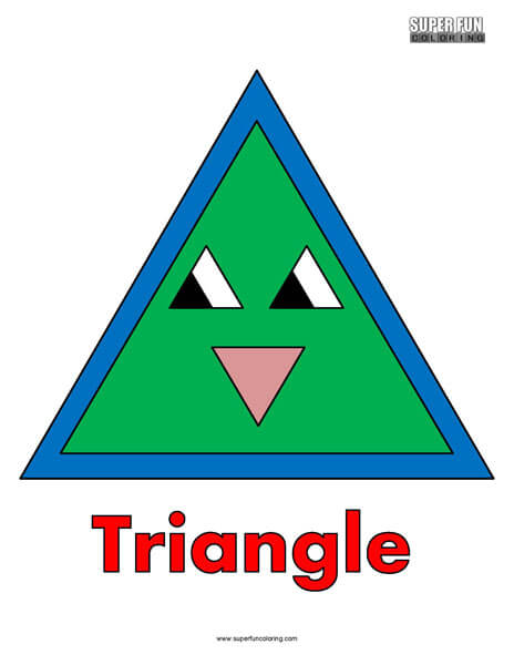 Triangle Face Coloring Page Free