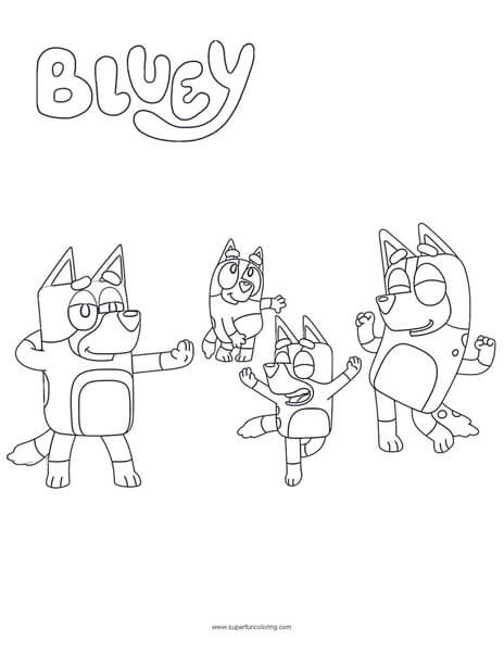 Bluey Family Bluey Coloring Page