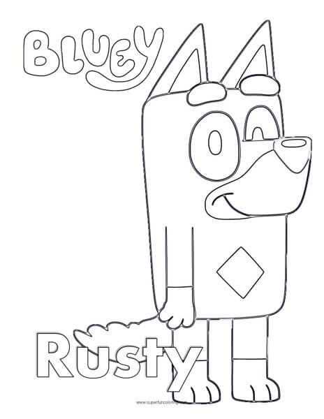 Rusty Bluey Coloring Page