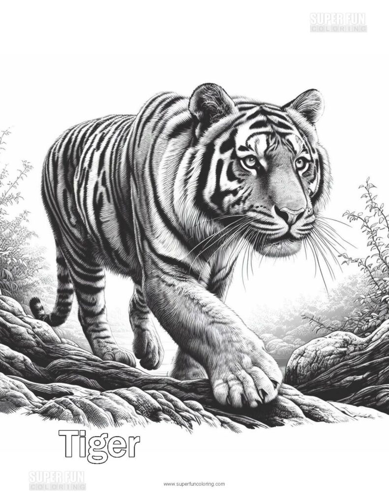 Super Fun Coloring | Tiger Coloring Page