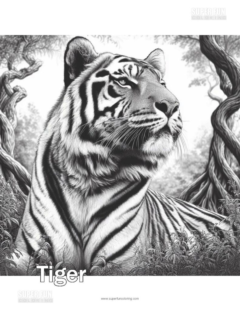 Super Fun Coloring | Tiger Coloring Page