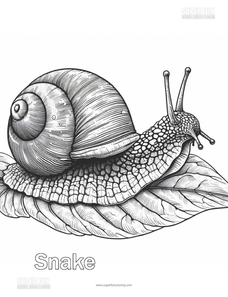 Super Fun Coloring | Snail Coloring Page