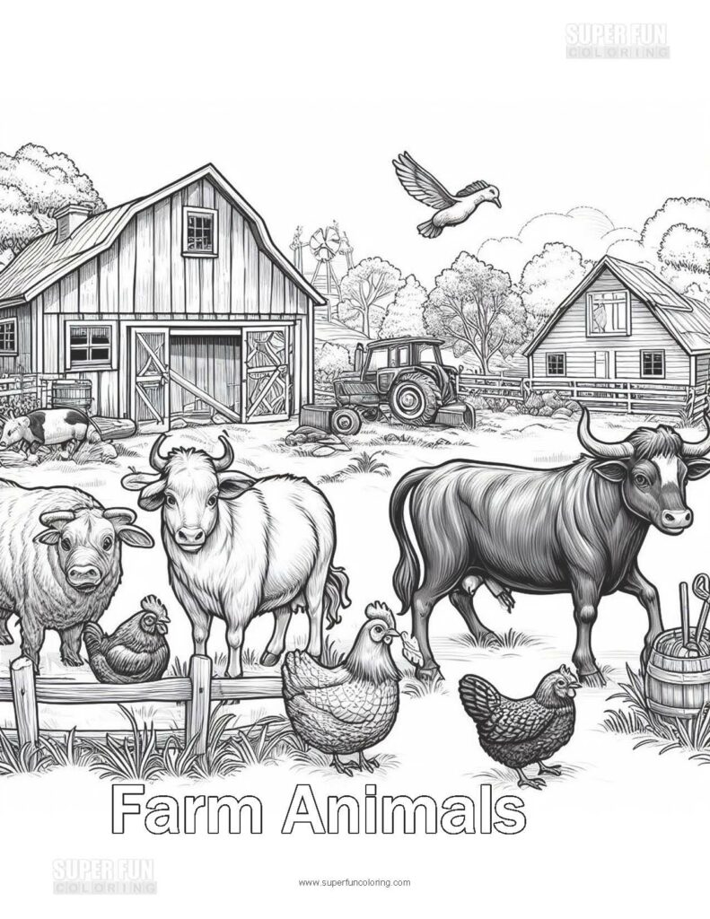 Super Fun Coloring | Farm Animal Coloring Page
