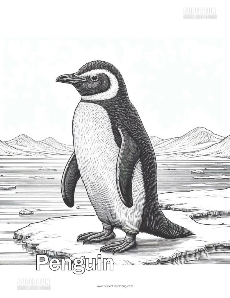 Super Fun Coloring | Penguin Coloring Page
