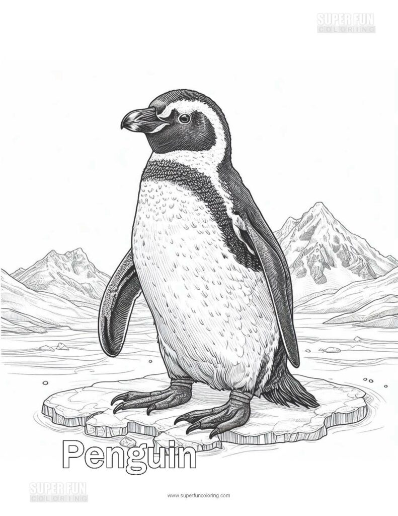 Super Fun Coloring | Penguin Coloring Page