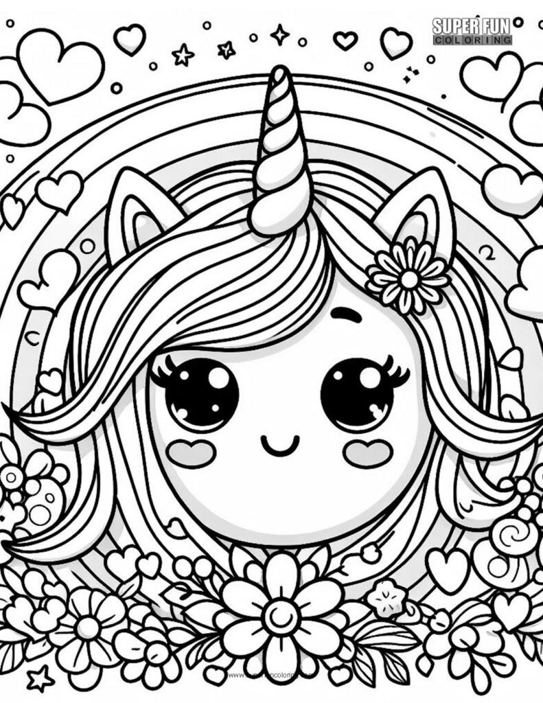 Super Fun Coloring | Unicorn Emoji Coloring Page