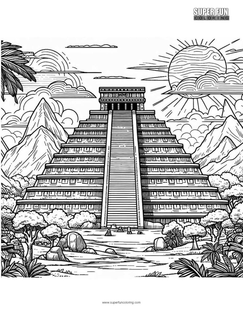 Teotihuacán History Coloring Pages