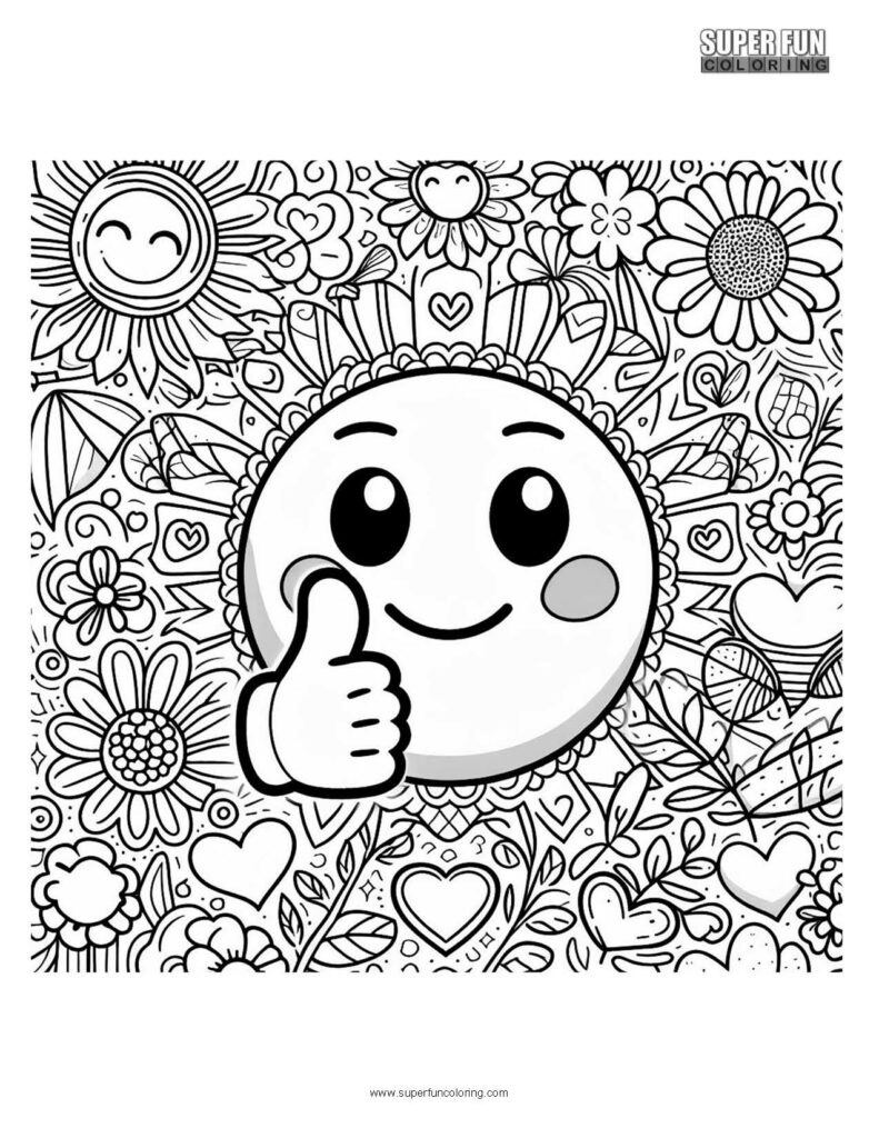 Super Fun Coloring | Thumbs Up Emoji Coloring