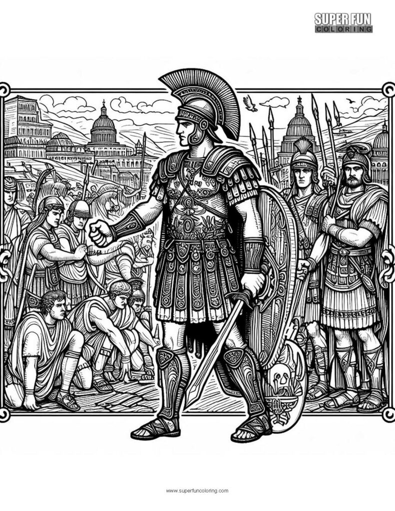 Roman Centurion History Coloring Pages