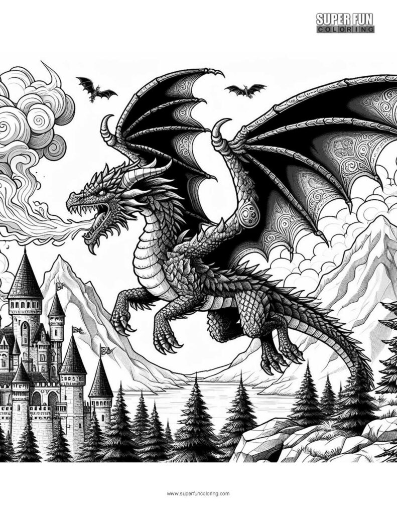 Fire Dragon coloring page