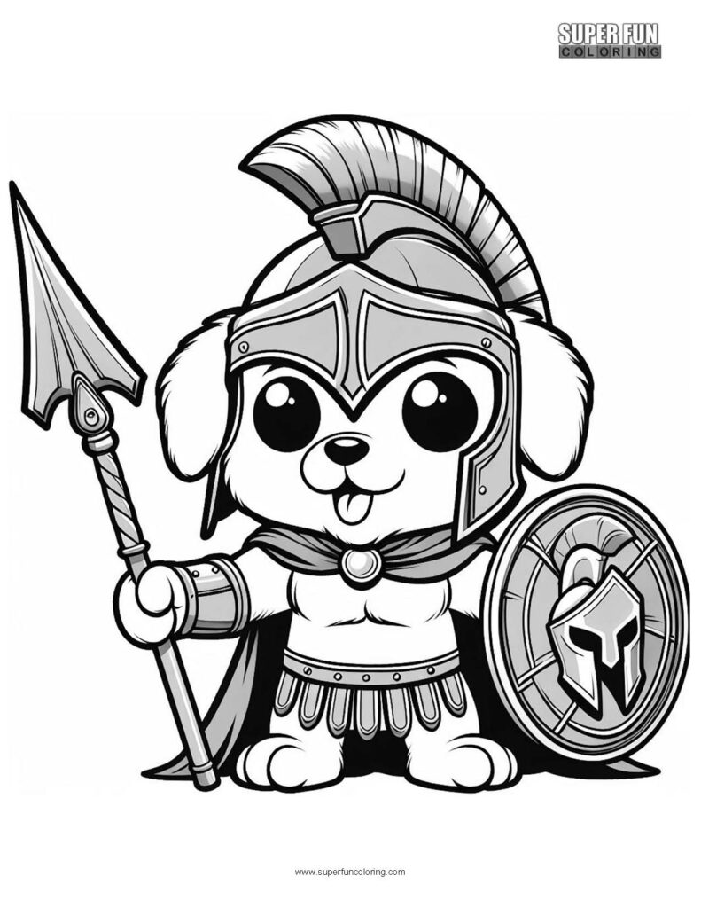 Super Fun Coloring | Sparta Puppy Coloring Page