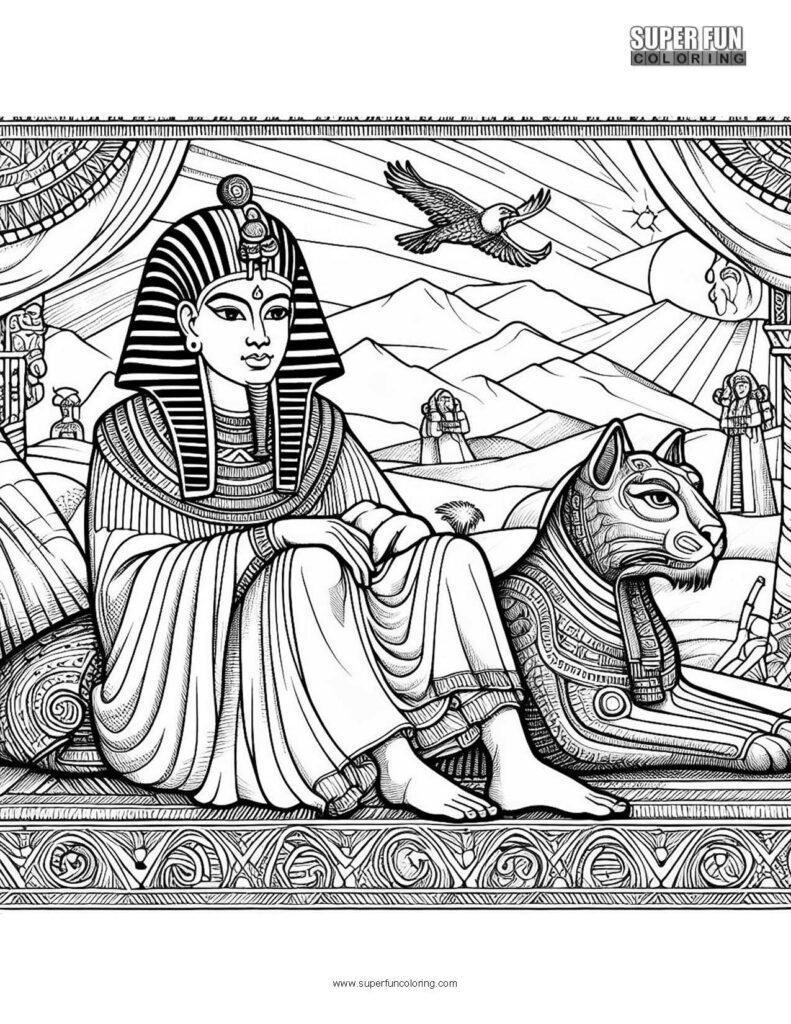 Egyptian Pharaoh History Coloring Pages