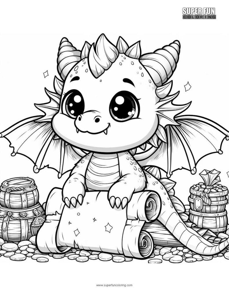 Cute Dragon coloring page