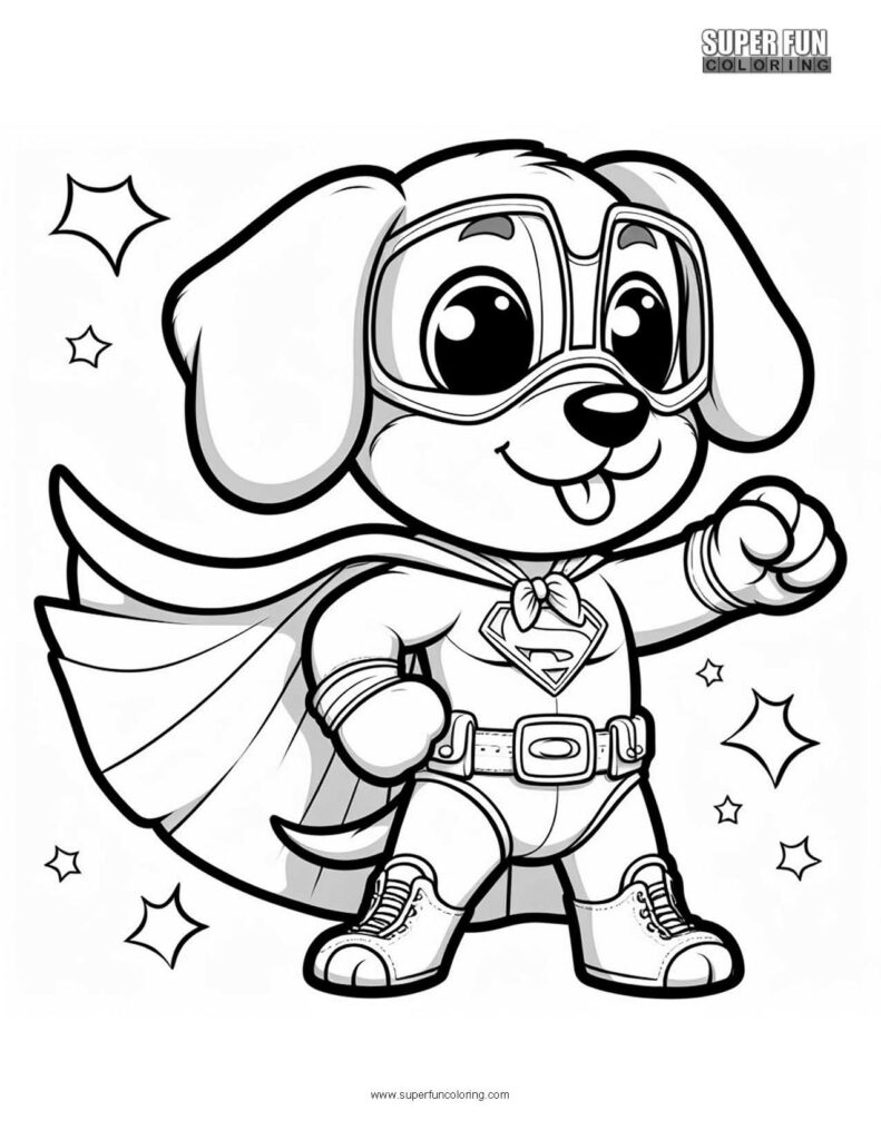 Super Fun Coloring | Super Puppy Coloring Page