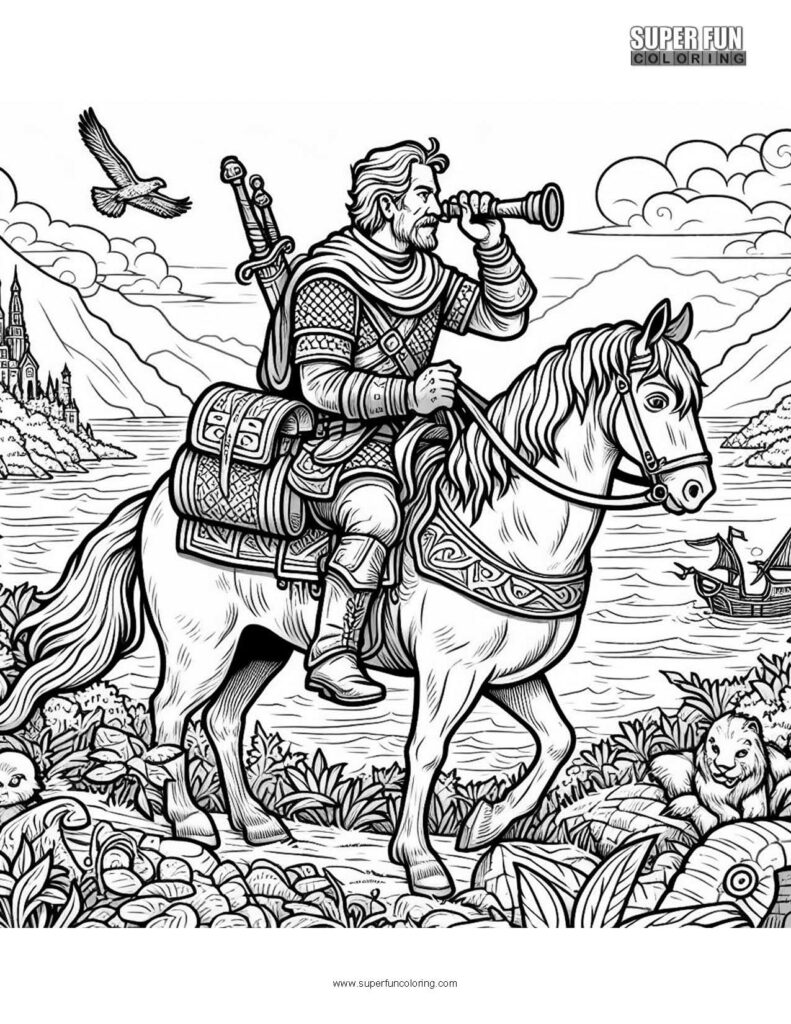 Sir Walter Raleigh Searches for El Dorado Coloring Page
