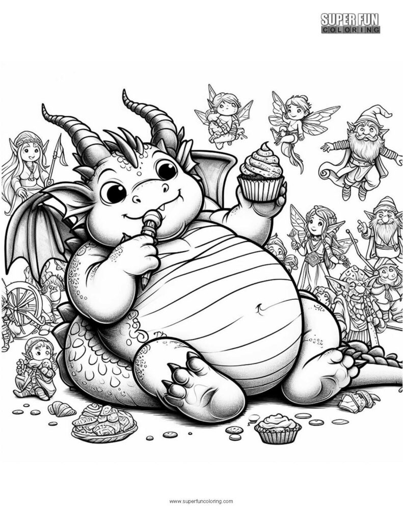 Fat Dragon coloring page