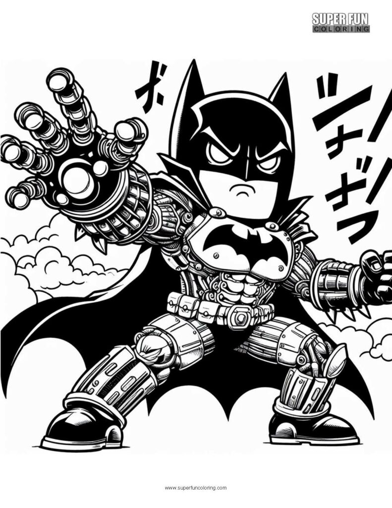Japanese Batman Coloring Page
