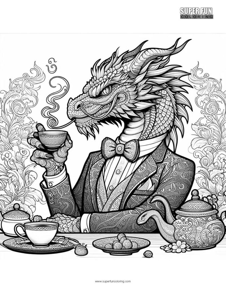 Gentleman Dragon coloring page