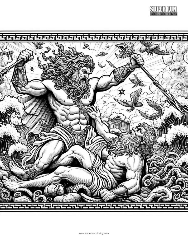Cronus and Zeus History Coloring Pages
