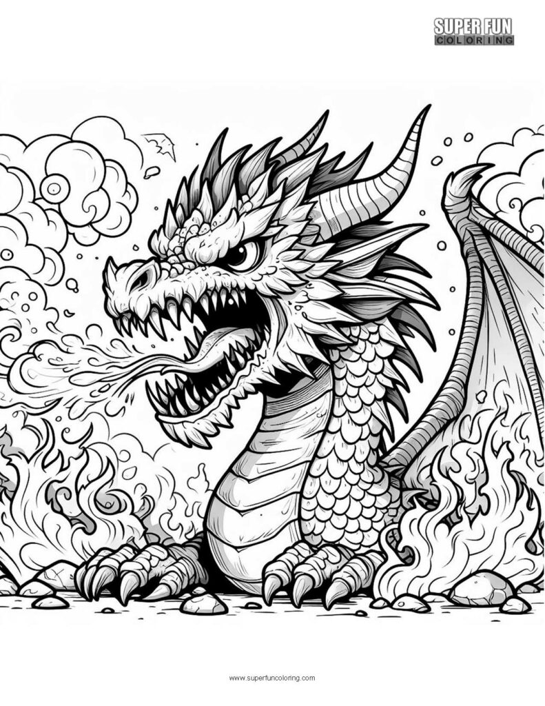 Mean Dragon coloring page