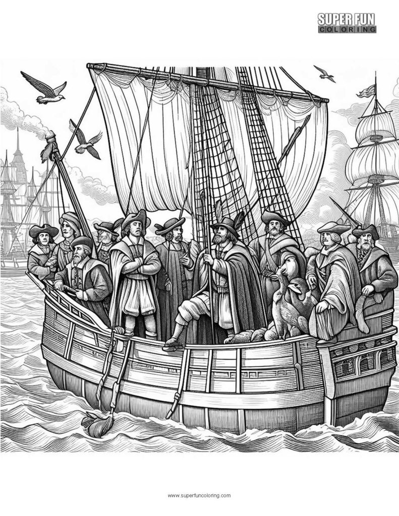 Columbus History Coloring Pages