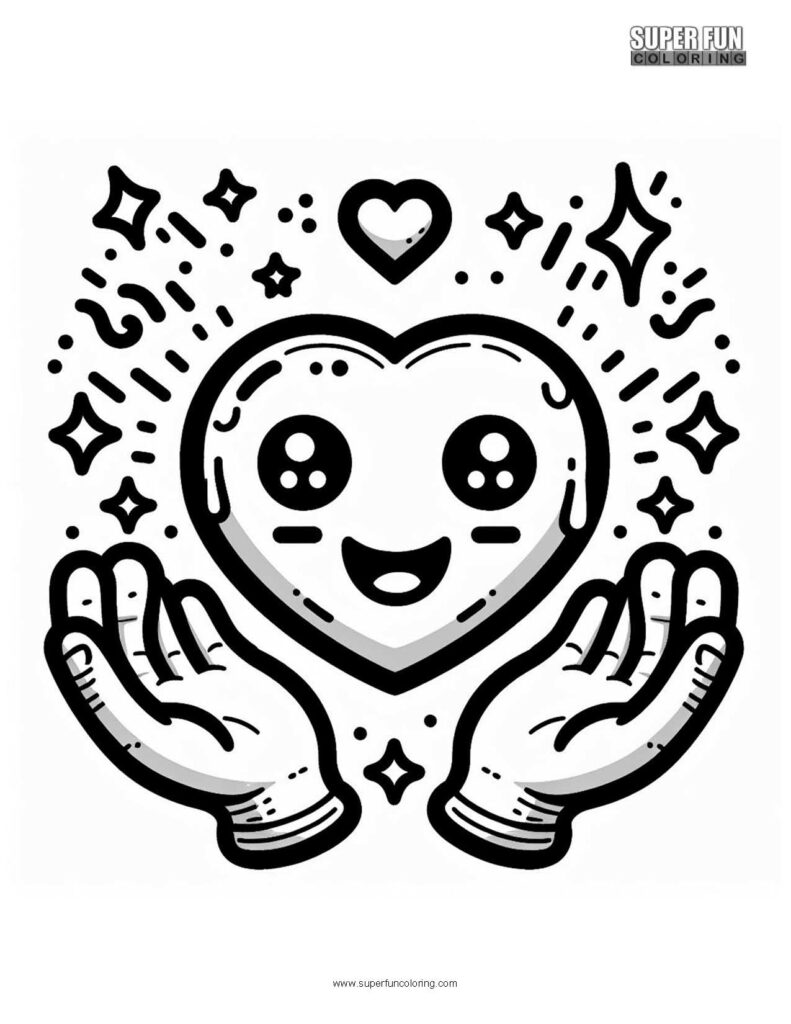 Super Fun Coloring | Heart Emoji Coloring Page