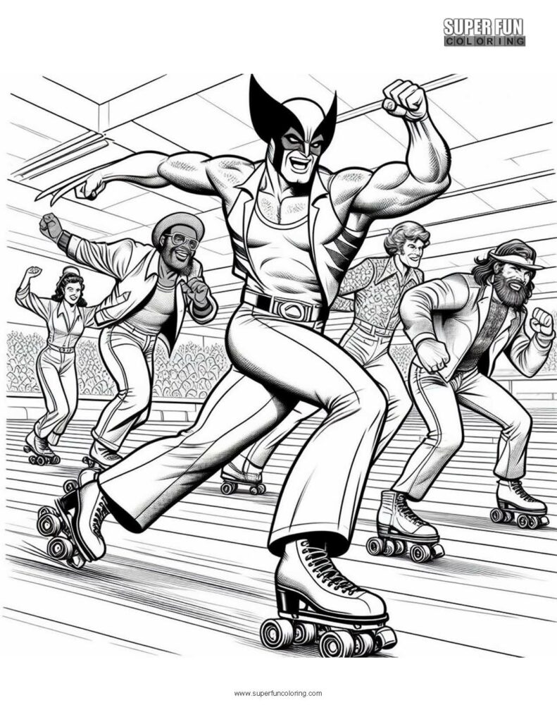 Wolverine Roller Skate Dance coloring page