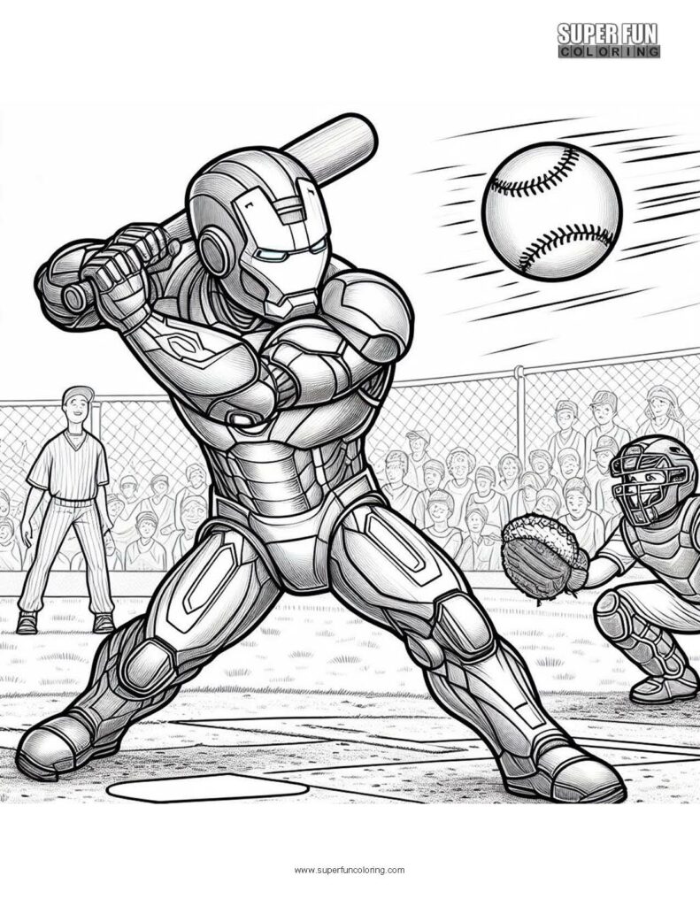 Iron Man Baseball coloring page