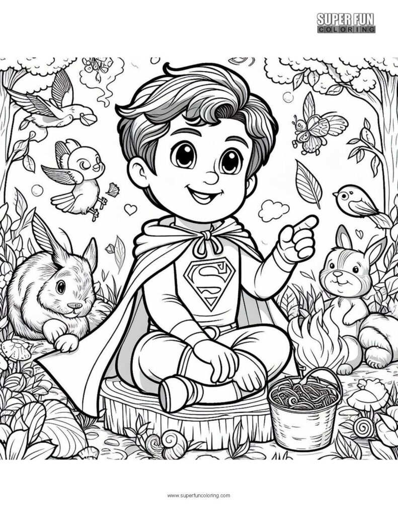 Kid Superman coloring page