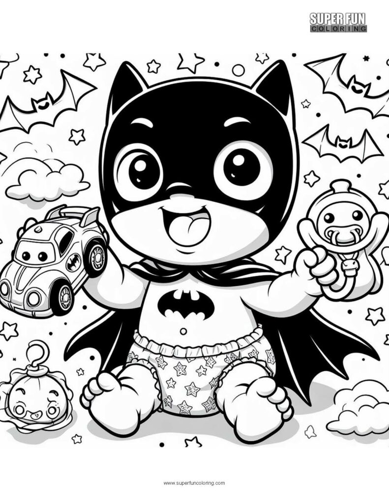 Baby Batman coloring page