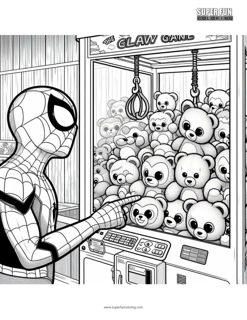 Spiderman Claw Game coloring page