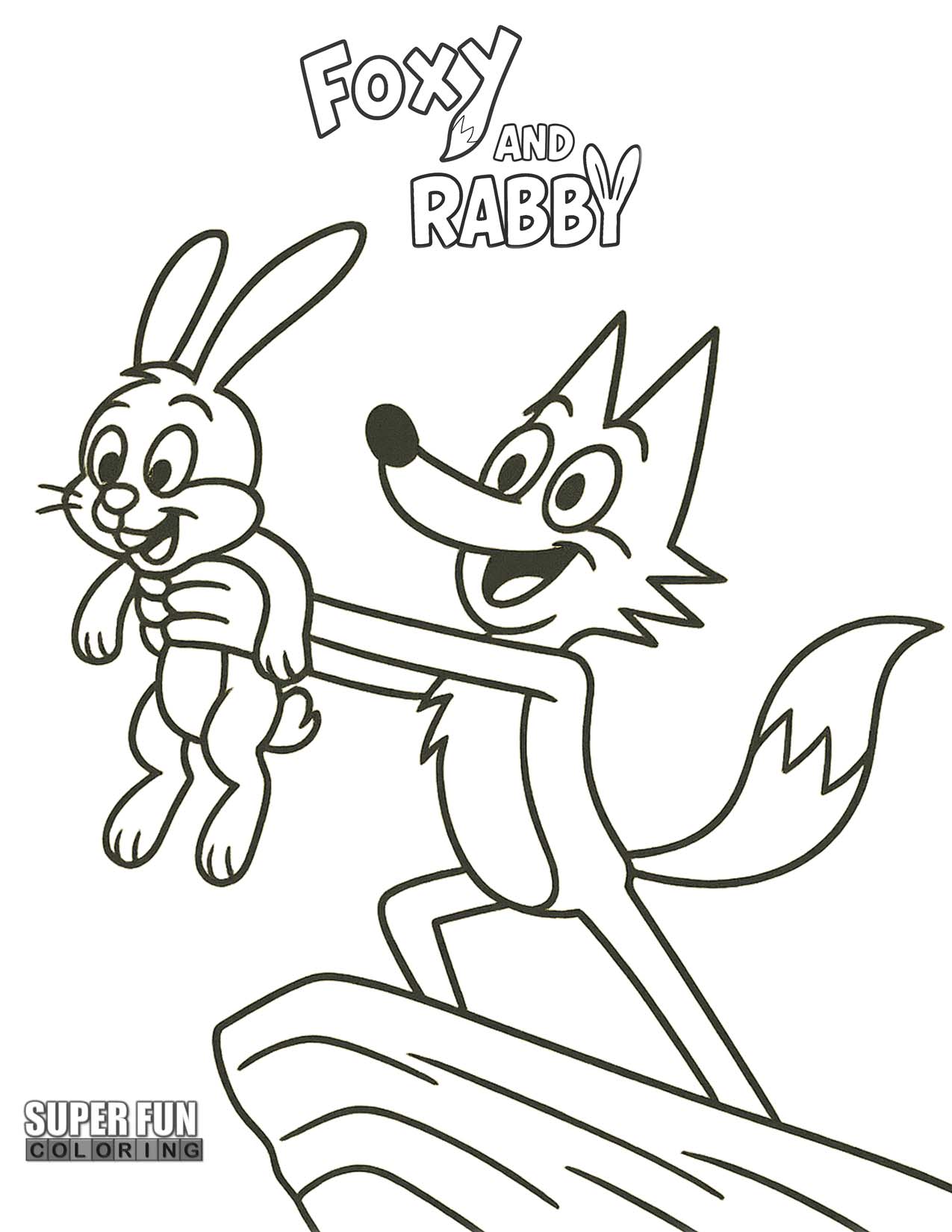 Foxy and Rabby Moment Coloring Page